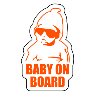 Badass Baby On Board Sticker (Orange)